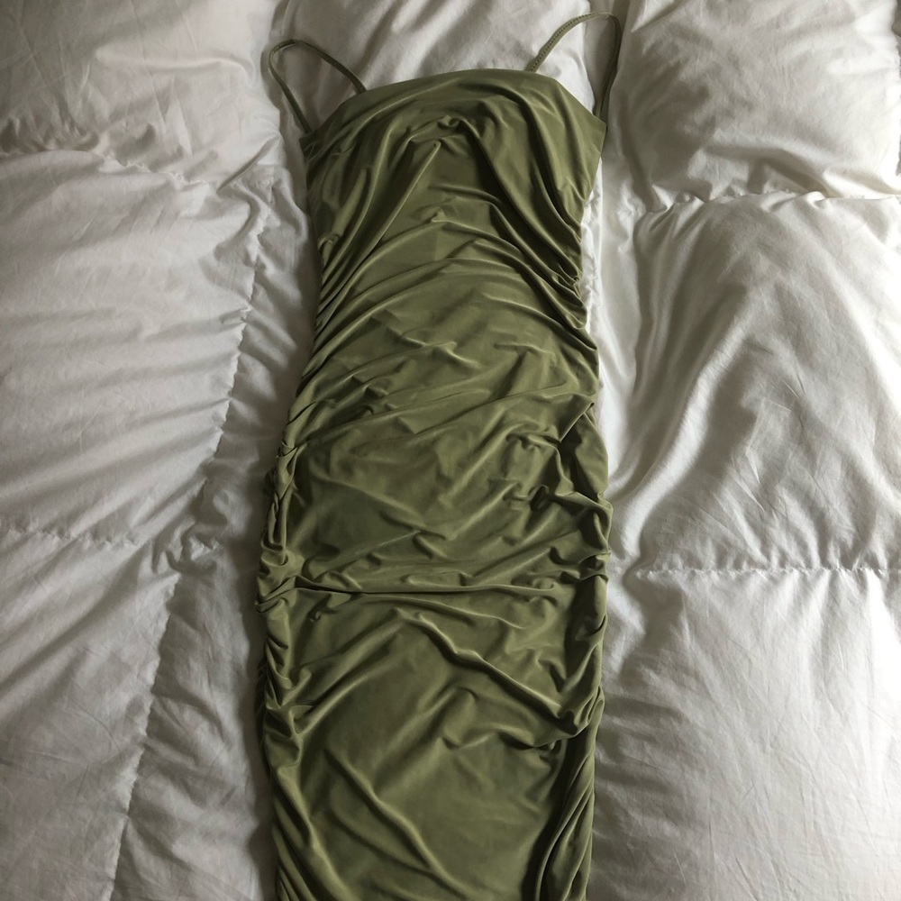 Mid Length Sage Green Dress